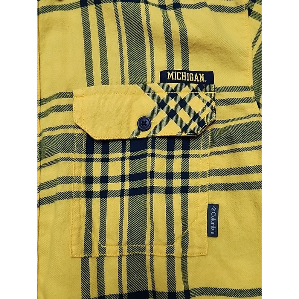 Columbia Michigan Wolverines Flare Gun Cotton Flannel Shirt size Men's‎ Medium - Picture 2 of 15